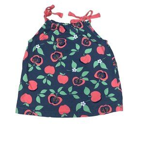 Hanna Andersson Girl's Tie-Shoulder Top Size 90 / US Size 3 Apple Print A-Line